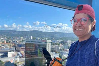 Pozdrav z vyhlídky Krajského úřadu, Náplavky a Křišťálového údolí